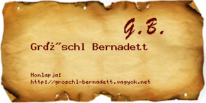 Gröschl Bernadett névjegykártya